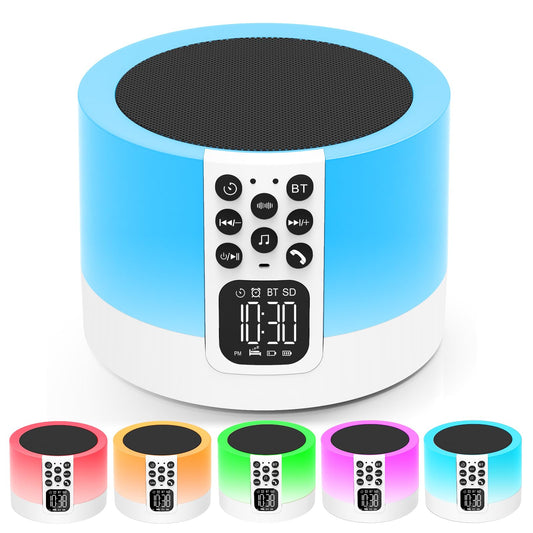 AFEXOA Night Light Bluetooth Speaker, White Noise Machine for Baby Adults Kids, Touch Bedside Lamp Alarm Clock, Sleep Aid Sound Machine with 30 Soothing Sounds & Volumes, Gifts for Teenage Girls Boys