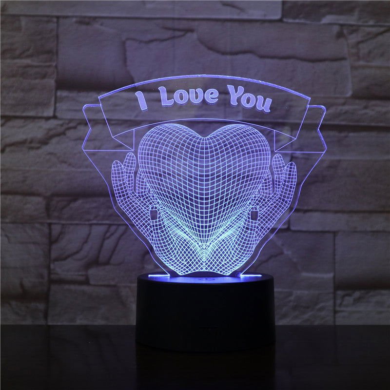 LovelyRLovely 0 7color / No Remote control LovelyRLovely Gift Hands Holding Love 3D Night Light