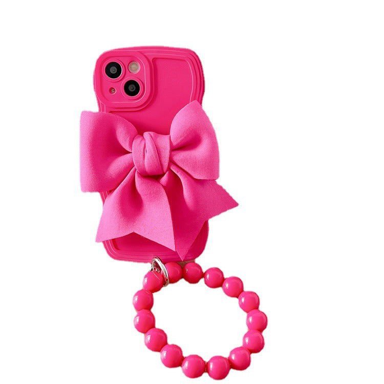 LovelyRLovely 0 LovelyRLovely Big Wave Silicone Bow Beads Chain Phone Case