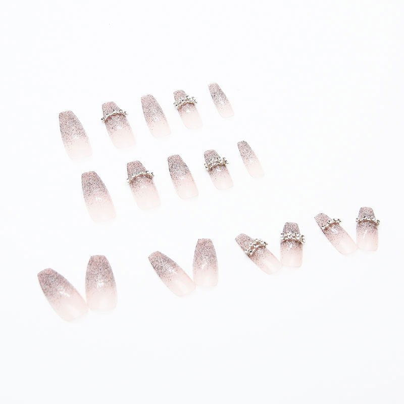 LovelyRLovely 0 LovelyRLovely French Sparkling Diamond Wear Fake Nail Set