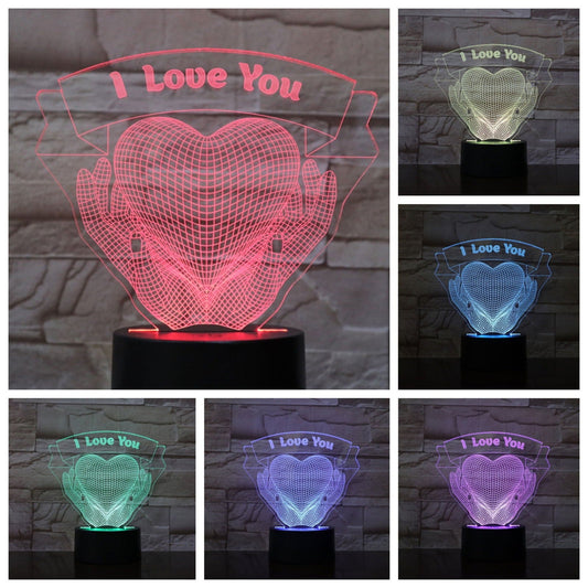 LovelyRLovely 0 LovelyRLovely Gift Hands Holding Love 3D Night Light