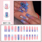 LovelyRLovely 0 SGCY 126 / SGCY 126 LovelyRLovely Long Blue Flowers Press-On Nail