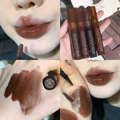 LovelyRLovely 07 Ghana Bitter Qiao LovelyRLovely Lava Chocolate Moisturizing Glaze Mirror Transparent Glass Lip Gloss