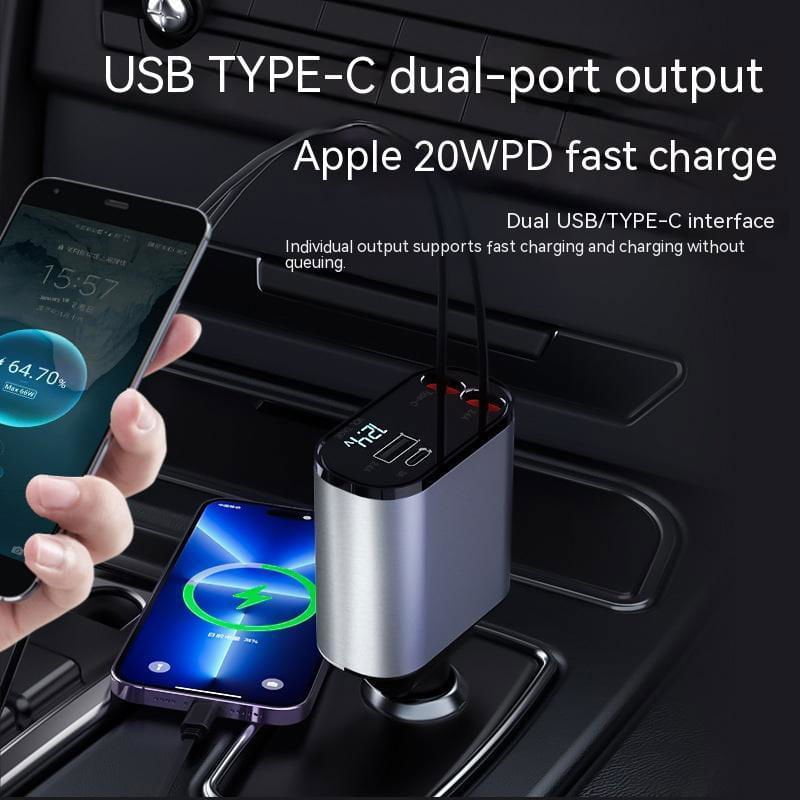 LovelyRLovely 100W Super Fast Charging Car Cigarette L 100W Super Fast Charging Car Cigarette Lighter USB And TYPE-C Adapter