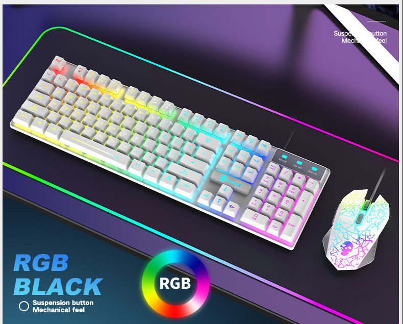 LovelyRLovely 100W Super Fast Charging Car Cigarette L LovelyRLovely Kuiying T6RGB Luminous Keyboard And Mouse Set