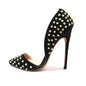 LovelyRLovely 10cm / 33 LovelyRLovely Women's Black Suede Gold Rivet Shoes