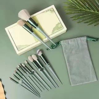 LovelyRLovely 13Pcs Makeup Brush Set Make Up Concealer 13 Green Boxed LovelyRLovely 13Pcs Makeup Brush Set