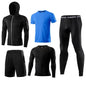 LovelyRLovely 15-Blue 011064 / L Size LovelyRLovely Men 5 Piece Tracksuit Set