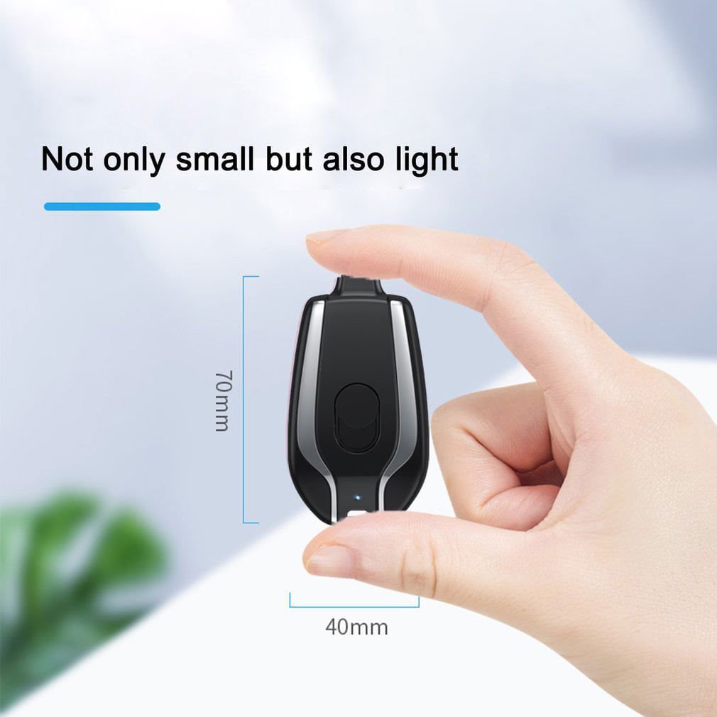 LovelyRLovely 1500mAh Mini Power Emergency Pod Keychai Black / Android LovelyRLovely 1500mAh Mini Power Emergency Pod Keychain Charger