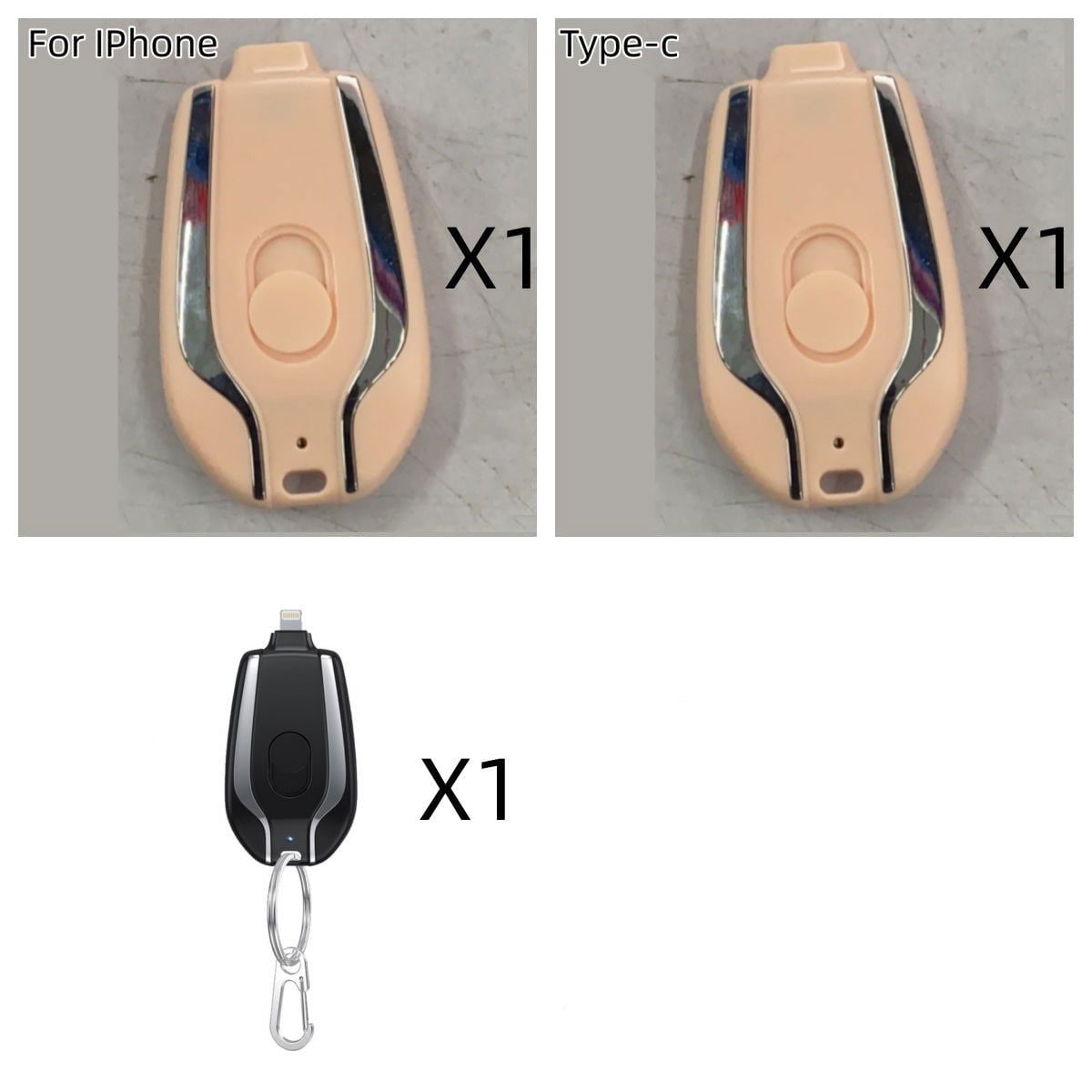 LovelyRLovely 1500mAh Mini Power Emergency Pod Keychai Bundle29 / Set LovelyRLovely 1500mAh Mini Power Emergency Pod Keychain Charger