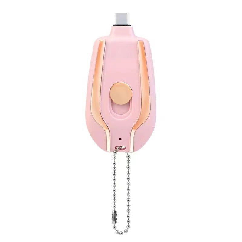 LovelyRLovely 1500mAh Mini Power Emergency Pod Keychai Dark Pink / For IPhone LovelyRLovely 1500mAh Mini Power Emergency Pod Keychain Charger