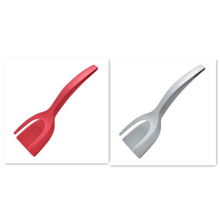 LovelyRLovely 2 In 1 Grip And Flip Tongs Egg Spatula Red gray LovelyRLovely 2 In 1 Grip And Flip Tongs Egg Spatula