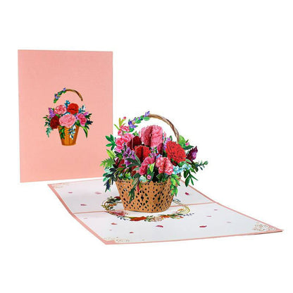 LovelyRLovely 3D PopUp Flower Bouquet Cards B basket of carnations LovelyRLovely 3D PopUp Flower Bouquet Cards