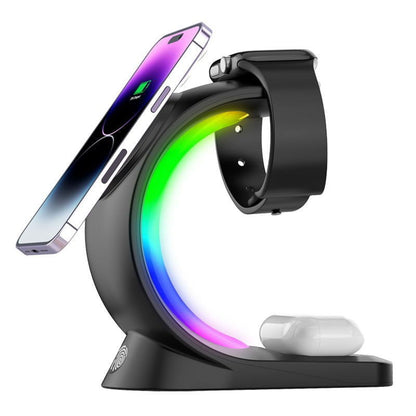 LovelyRLovely 4 In 1 Magnetic Wireless Charger Black LovelyRLovely 4 In 1 Magnetic Wireless Charging Station