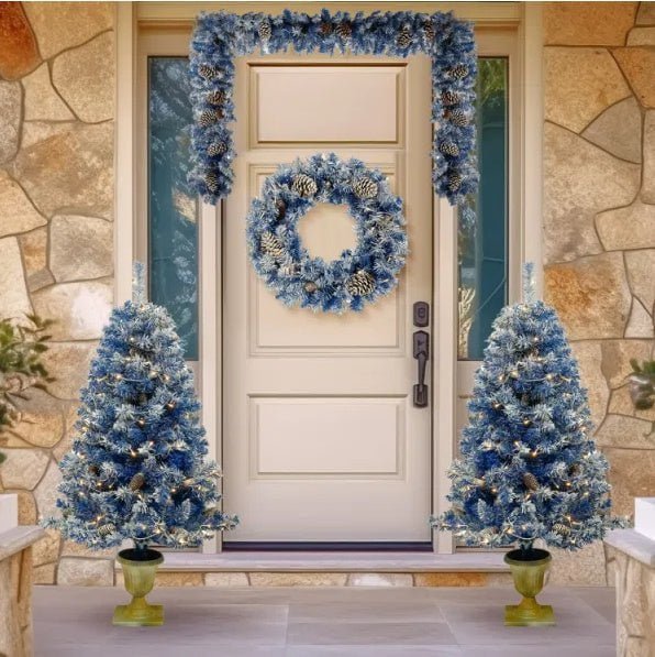 LovelyRLovely 4-Piece Winter Wonderland Tree Set 2 Blue 4-Piece Winter Wonderland Tree Set 2