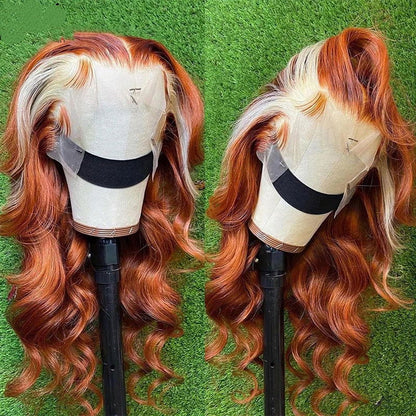 LovelyRLovely 4X4 Human Hair Wig Head Cover Highlights LovelyRLovely 613 Highlights Human Hair Wig