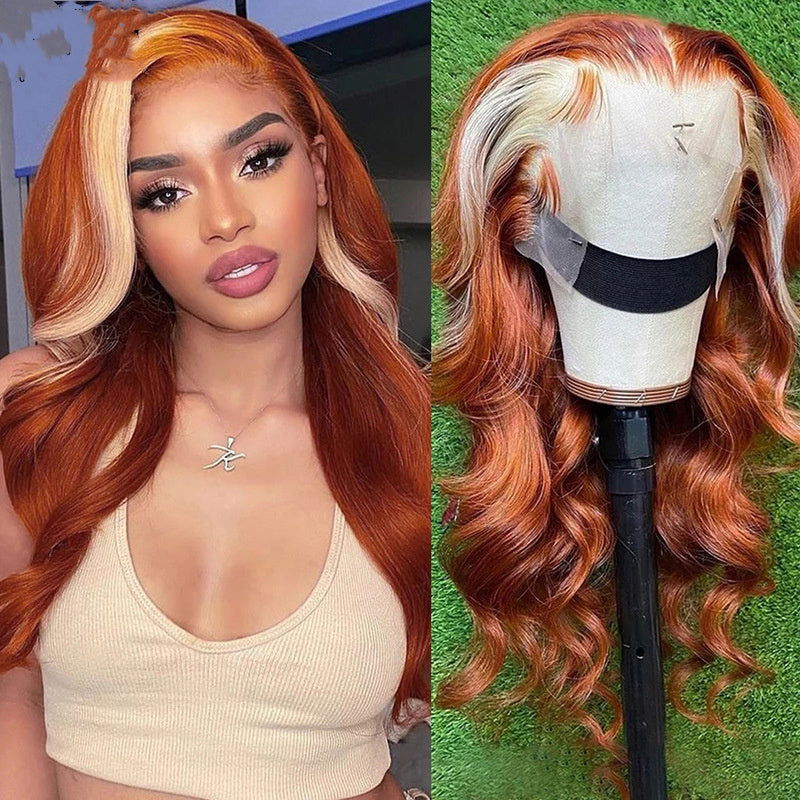 LovelyRLovely 4X4 Human Hair Wig Head Cover Highlights LovelyRLovely 613 Highlights Human Hair Wig