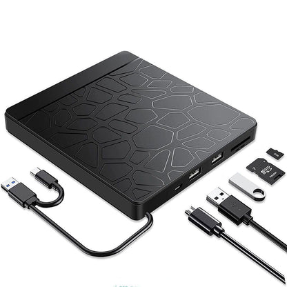 LovelyRLovely 5-in-1 Multi-function External Optical D Black LovelyRLovely 5-in-1 Multi-function External Optical Drive