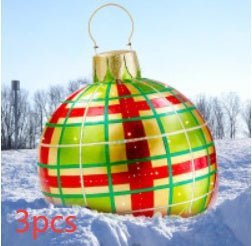 LovelyRLovely 60M PVC Outdoor Christmas Ornament Ball Green grids / 3PCS / 60cm 60M PVC Outdoor Christmas Ornament Ball