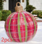 LovelyRLovely 60M PVC Outdoor Christmas Ornament Ball Red grids / 2PCS / 60cm 60M PVC Outdoor Christmas Ornament Ball