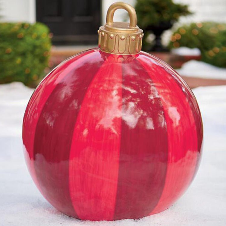 LovelyRLovely 60M PVC Outdoor Christmas Ornament Ball Red stripes / 1PC / 60cm 60M PVC Outdoor Christmas Ornament Ball