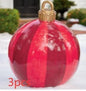 LovelyRLovely 60M PVC Outdoor Christmas Ornament Ball Red stripes / 3PCS / 60cm 60M PVC Outdoor Christmas Ornament Ball