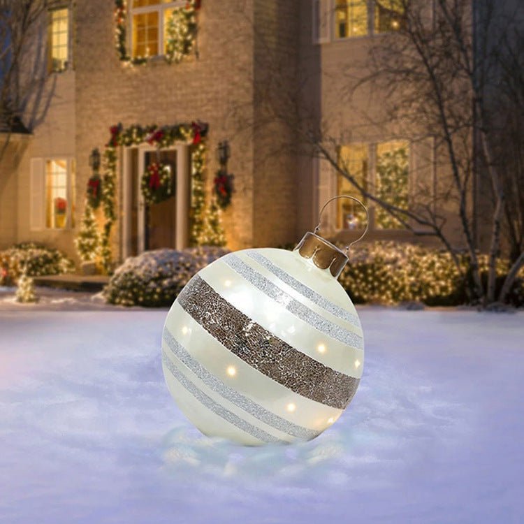 LovelyRLovely 60M PVC Outdoor Christmas Ornament Ball Striped cloth / 1PC / 60cm 60M PVC Outdoor Christmas Ornament Ball