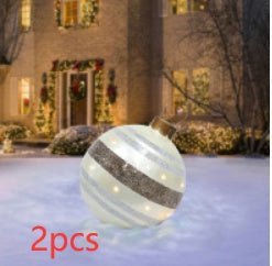 LovelyRLovely 60M PVC Outdoor Christmas Ornament Ball Striped cloth / 2PCS / 60cm 60M PVC Outdoor Christmas Ornament Ball