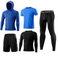 LovelyRLovely 7-Blue 013064 / L Size LovelyRLovely Men 5 Piece Tracksuit Set