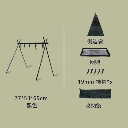 LovelyRLovely 77x53x69cm LovelyRLovely Double-Layer Large Capacity Aluminum Folding Camping Triangle Shelf