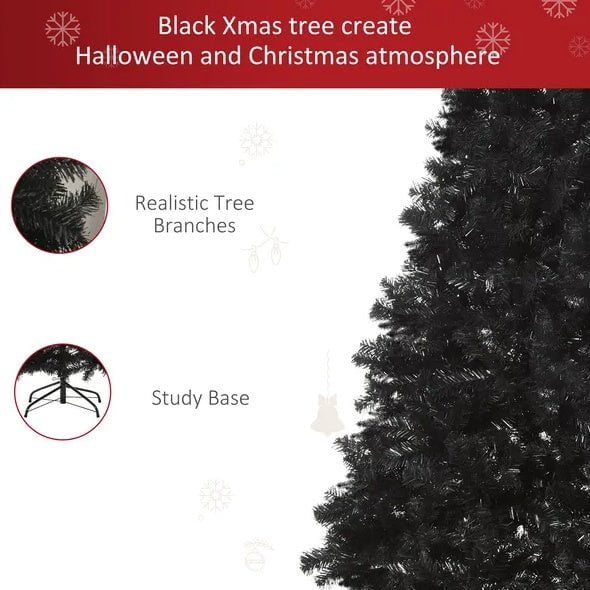 LovelyRLovely 7ft Realistic Artificial 1346 Tips Chris Black 7ft Realistic Artificial 1346 Tips Christmas Tree