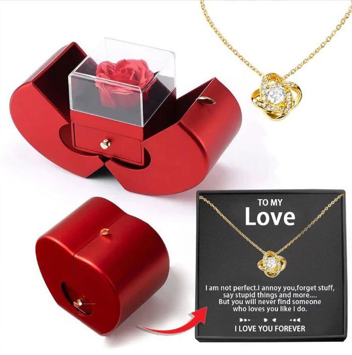 LovelyRLovely 8 Long Tube Makeup Brushes Suit Multicol LOVER necklace gold card box / English LovelyRLovely Handmade Enclosed Rose Jewellery Gift Box