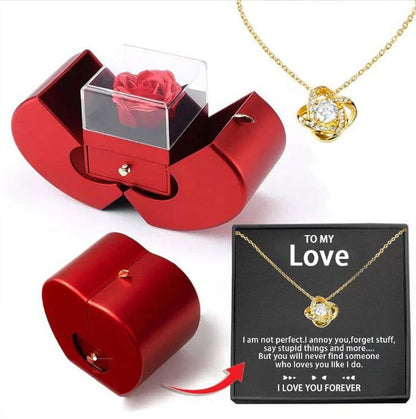 LovelyRLovely 8 Long Tube Makeup Brushes Suit Multicol LOVER necklace gold card box / English LovelyRLovely Handmade Enclosed Rose Jewellery Gift Box