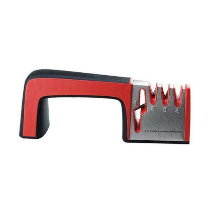 LovelyRLovely A Four-in-one Family Uses A Sharpener To Black and red LovelyRLovely A Grade Four-in-one Kitchen Knife Sharpener