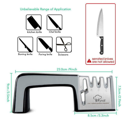 LovelyRLovely A Four-in-one Family Uses A Sharpener To LovelyRLovely A Grade Four-in-one Kitchen Knife Sharpener