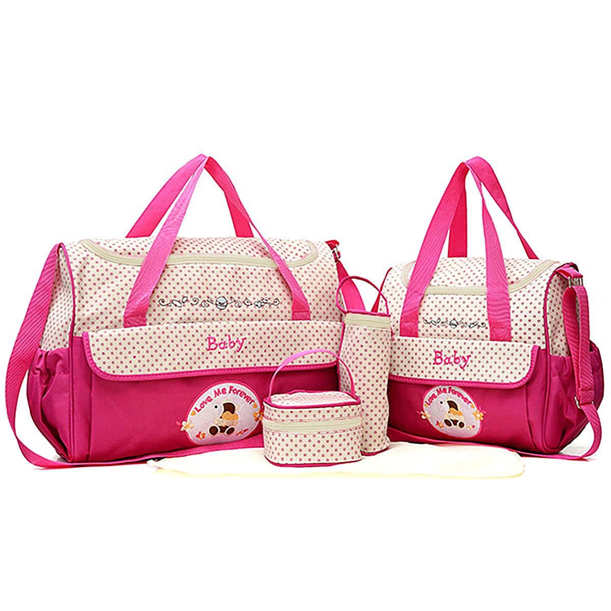 LovelyRLovely baby bag pink LovelyRLovely Five-piece Mommy Baby Bag Set