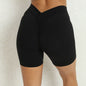 LovelyRLovely Back Waist Deep V-shaped Wrinkle Tight Y Black / L LovelyRLovely Deep V-shaped Wrinkle Tight Yoga Shorts