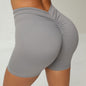 LovelyRLovely Back Waist Deep V-shaped Wrinkle Tight Y Dark Gray / L LovelyRLovely Deep V-shaped Wrinkle Tight Yoga Shorts