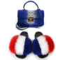 LovelyRLovely bag & shoes set as pic 12 / 7 LovelyRLovely Women Casual Plush Fur Slippers With Handbag