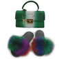 LovelyRLovely bag & shoes set as pic 28 / 11 LovelyRLovely Women Casual Plush Fur Slippers With Handbag