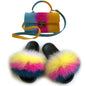 LovelyRLovely bag & shoes set as pic 3 / 9 LovelyRLovely Women Casual Plush Fur Slippers With Handbag