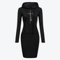 LovelyRLovely Black / 2XL LovelyRLovely Women Hoodie Sweatshirt Dress