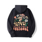 LovelyRLovely Black / L Plus Size Loose Mushroom Slogan Hoodie