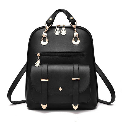 LovelyRLovely Black LovelyRLovely Female PU Leather Dual-Use Backpack