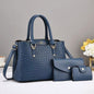 LovelyRLovely Blue LovelyRLovely Woven Texture Three-piece Handbag Set