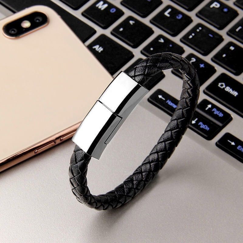 LovelyRLovely Bracelet Charger USB Charging Cable Black / Android interface / 20cm LovelyRLovely New Bracelet  USB Charging Cable