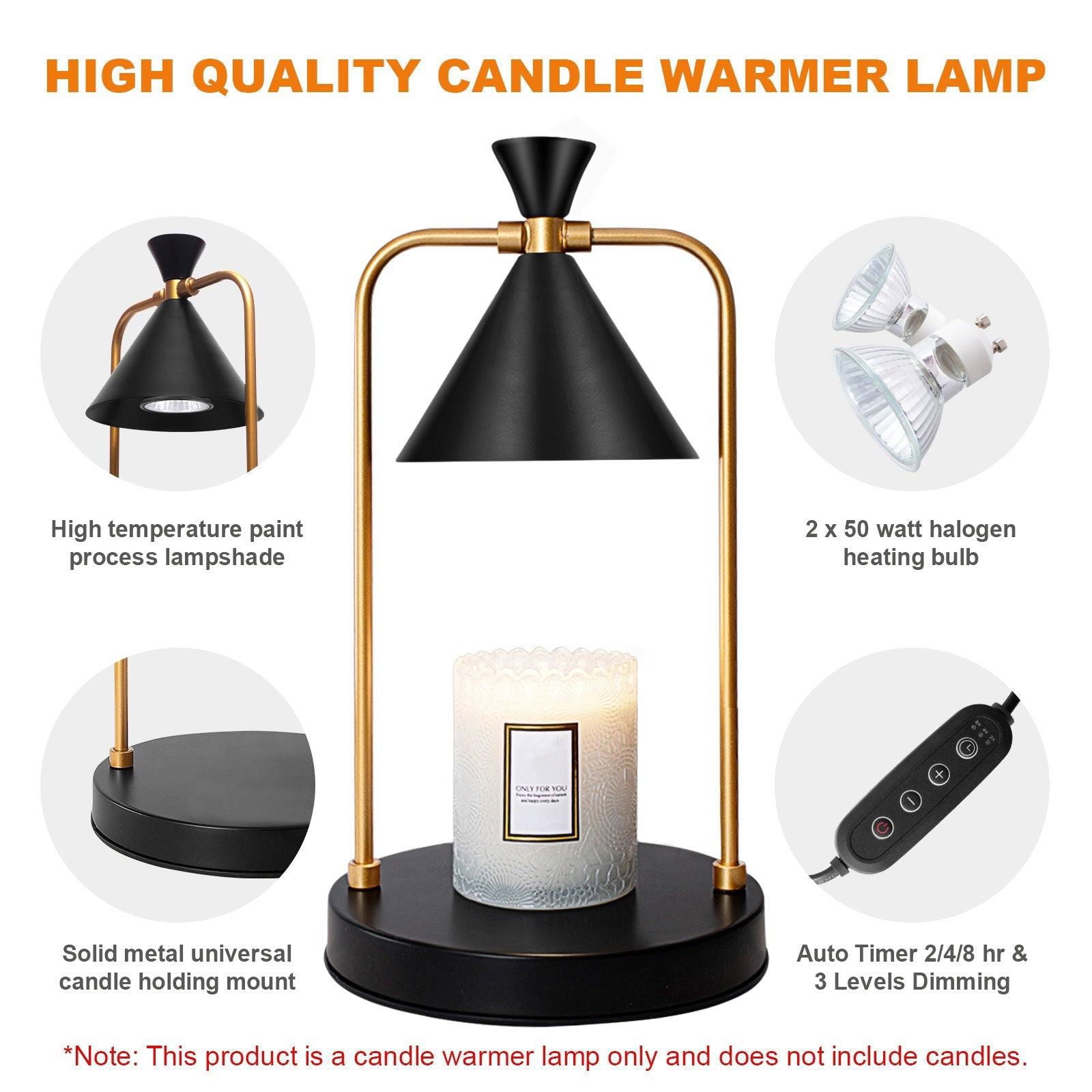 LovelyRLovely Candle Warmer Lamp With Timer Black LovelyRLovely 3 Setting Dimmable Electric Candle Warmer Lamp