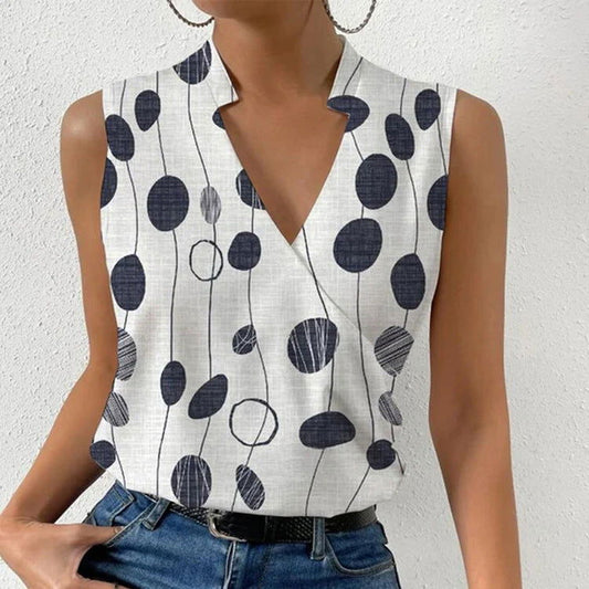 LovelyRLovely Casual Printed Tops Summer V-neck Sleeve Figure 1 / L LovelyRLovely Casual V-neck Printed Tops