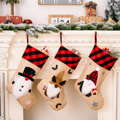 LovelyRLovely Christmas Red And Black Plaid Embroidere Christmas Red And Black Plaid Embroidered Stockings