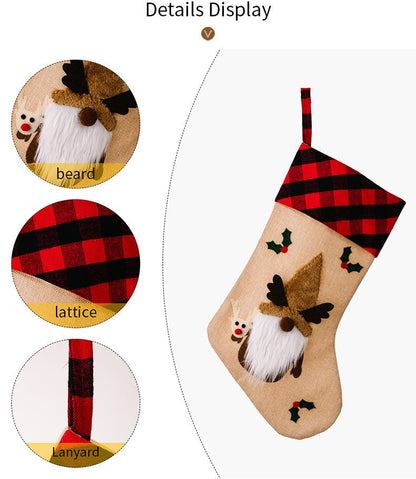 LovelyRLovely Christmas Red And Black Plaid Embroidere Christmas Red And Black Plaid Embroidered Stockings